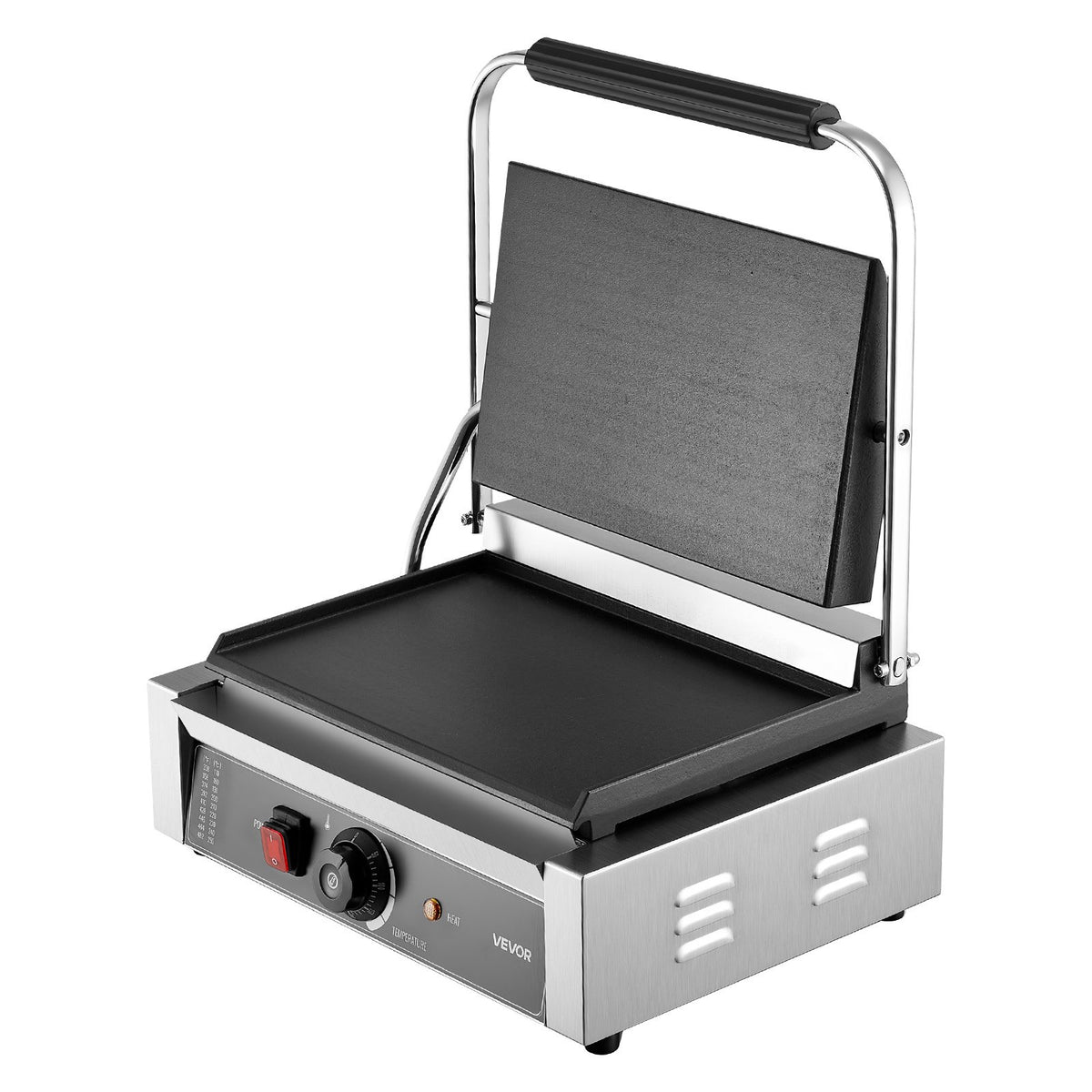 VEVOR Commercial Panini Grill 2200 W, 34 × 23 cm Smooth Plate