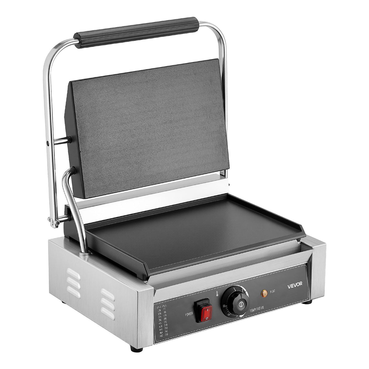 VEVOR Commercial Panini Grill 2200 W, 34 × 23 cm Smooth Plate