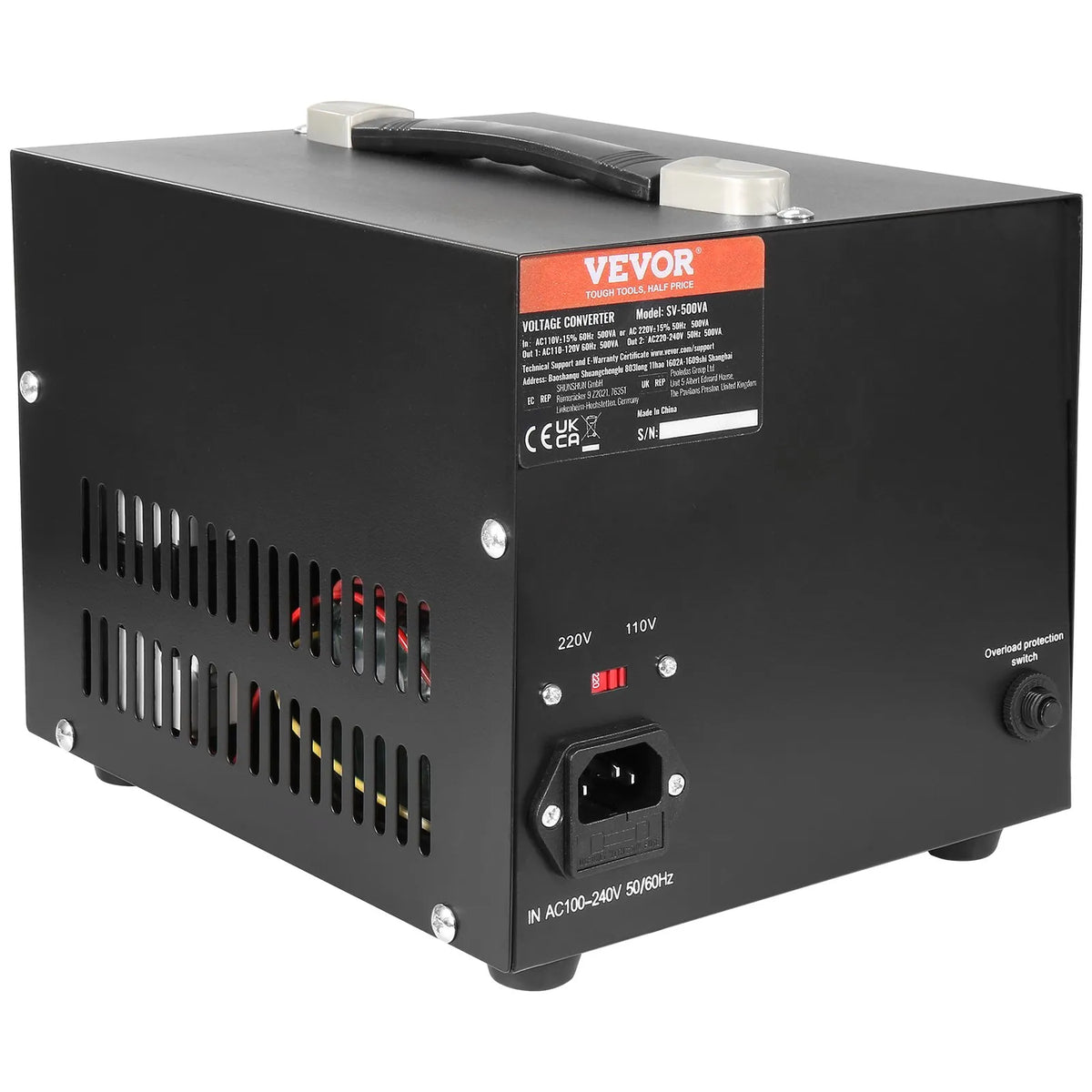 VEVOR sprieguma pārveidotājs transformators 2000 VA ar 110 V uz 220 V un 220 V uz 110 V pārveidošanu, ar US un EU ligzdām, 5 V USB izeju un CE sertifikāciju - ZEMLETES.LV