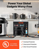 VEVOR sprieguma pārveidotājs transformators 2000 VA ar 110 V uz 220 V un 220 V uz 110 V pārveidošanu, ar US un EU ligzdām, 5 V USB izeju un CE sertifikāciju - ZEMLETES.LV