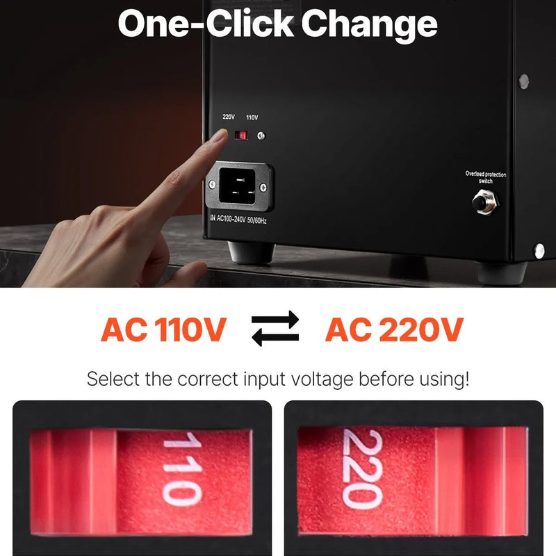 VEVOR sprieguma pārveidotājs transformators 2000 VA ar 110 V uz 220 V un 220 V uz 110 V pārveidošanu, ar US un EU ligzdām, 5 V USB izeju un CE sertifikāciju - ZEMLETES.LV
