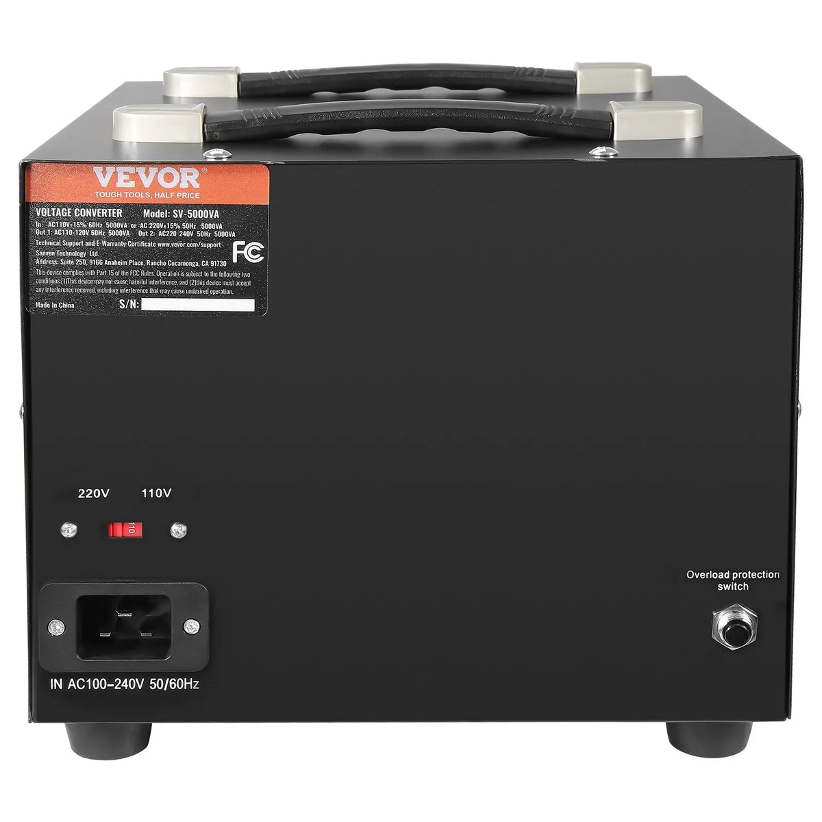 VEVOR sprieguma pārveidotājs transformators 3000 VA ar 110 V uz 220 V un 220 V uz 110 V pārveidošanu, ar US un EU ligzdām, 5 V USB izeju un CE sertifikāciju - ZEMLETES.LV