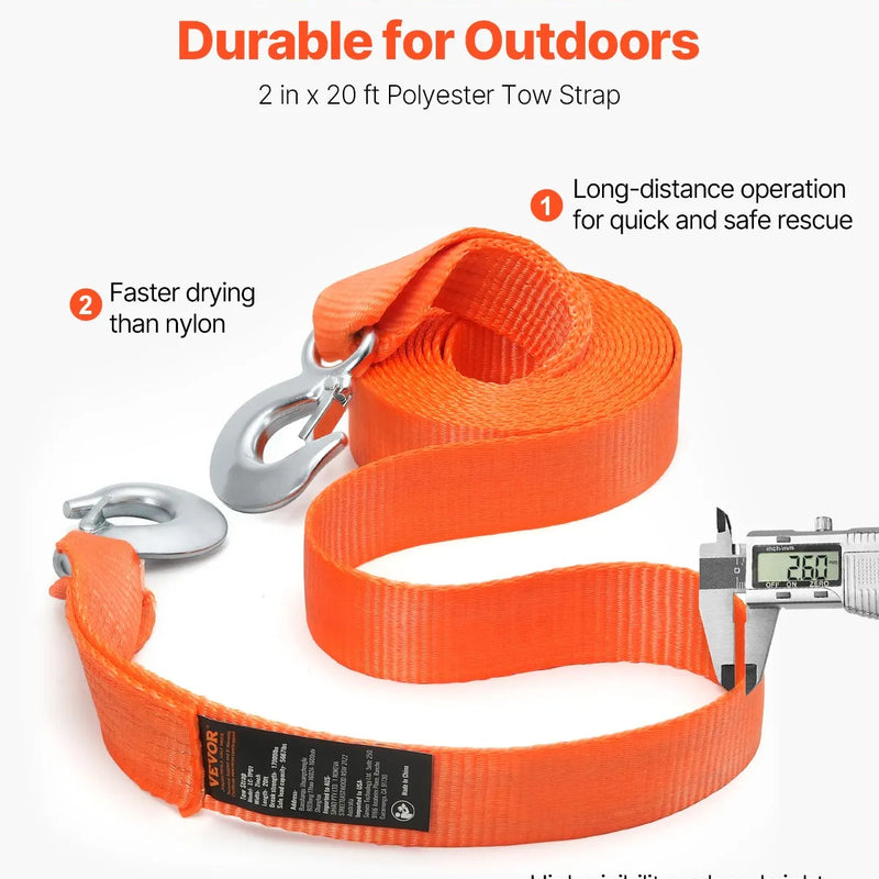 Vilkšanas troses siksna 7 711 kg 6,1 m ar 2 āķiem