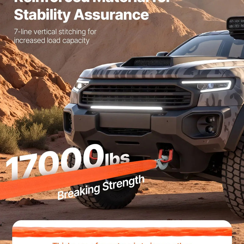 Vilkšanas troses siksna 7 711 kg 6,1 m ar 2 āķiem