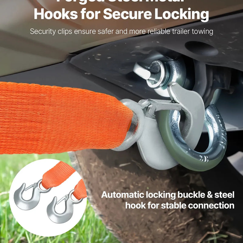 Vilkšanas troses siksna 7 711 kg 6,1 m ar 2 āķiem