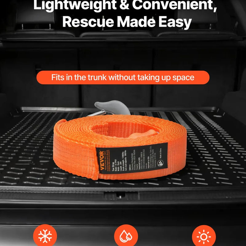 Vilkšanas troses siksna 7 711 kg 6,1 m ar 2 āķiem