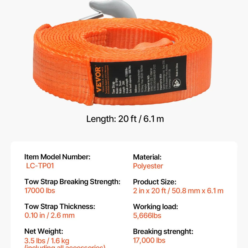Vilkšanas troses siksna 7 711 kg 6,1 m ar 2 āķiem