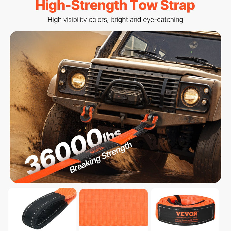 Automašīnas vilkšanas siksna 16 329 kg 6,1 m ārkārtas smagajiem darbiem