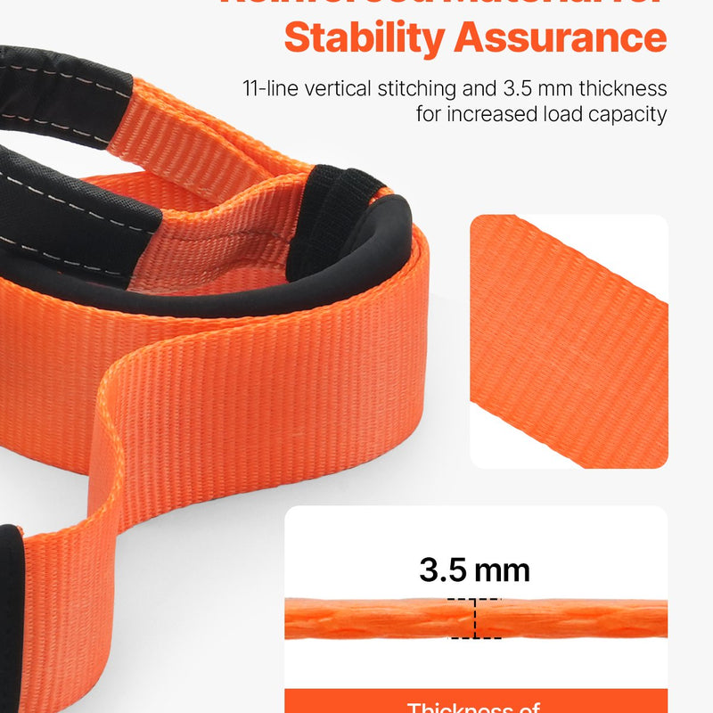 Automašīnas vilkšanas siksna 16 329 kg 6,1 m ārkārtas smagajiem darbiem