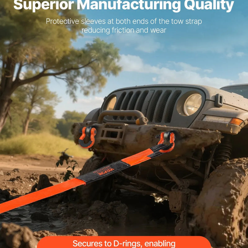 Automašīnas vilkšanas siksna 16 329 kg 6,1 m ārkārtas smagajiem darbiem