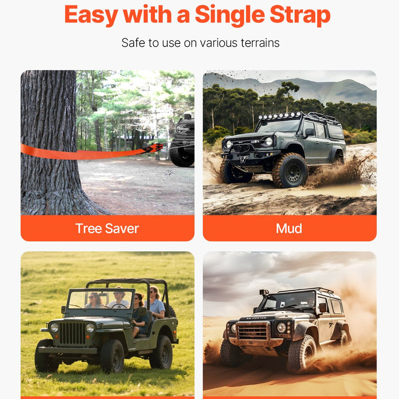 Automašīnas vilkšanas siksna 16 329 kg 6,1 m ārkārtas smagajiem darbiem