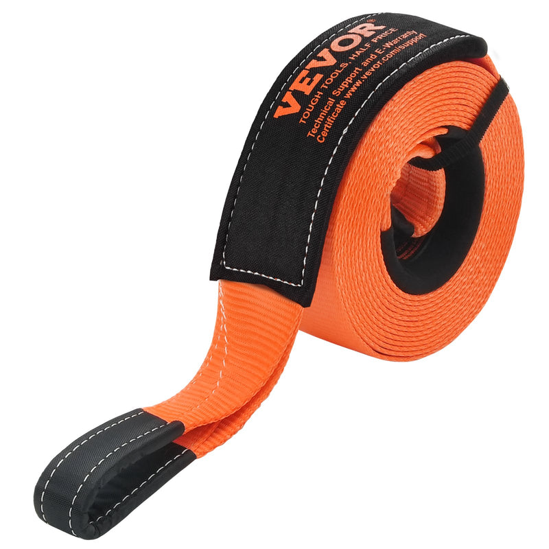 Auto vilkšanas troses/siksnas virve 16,3 t 9,1 m 76,2 mm smagas slodzes ārkārtas palīdzībai