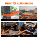 Vilktroses siksna 10,2 cm x 9,1 m, 21 099 kg plīsuma izturība, trīskārši pastiprinātas cilpas, piemērota koku aizsardzībai, bezceļa vilkšanai un atgūšanai, izturīga pret ekstremāliem laikapstākļiem, ar aizsarguzmavām un glabāšanas somu