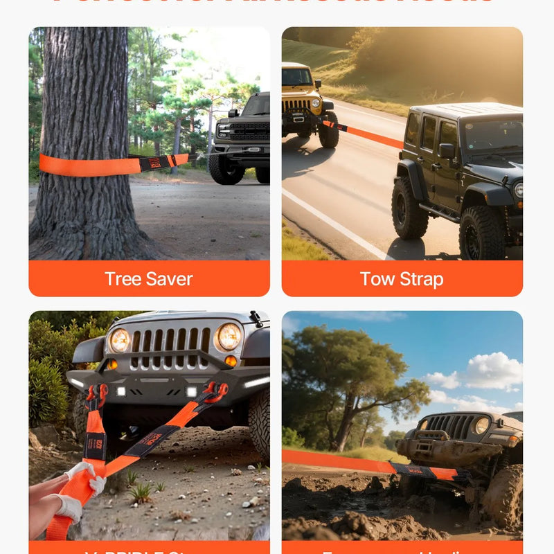 Automašīnas vilkšanas siksna 16 329 kg 2,44 m ārkārtas smagajiem darbiem