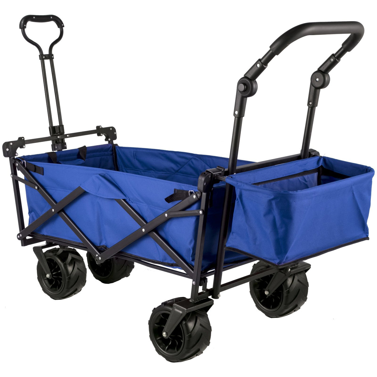 VEVOR Folding Hand Truck with Canopy, Collapsible Beach Cart with Large Wheels and Adjustable Push-Pull Handle, Heavy-Duty Cart for Camping, Garden and Leisure, 100 kg Load Capacity