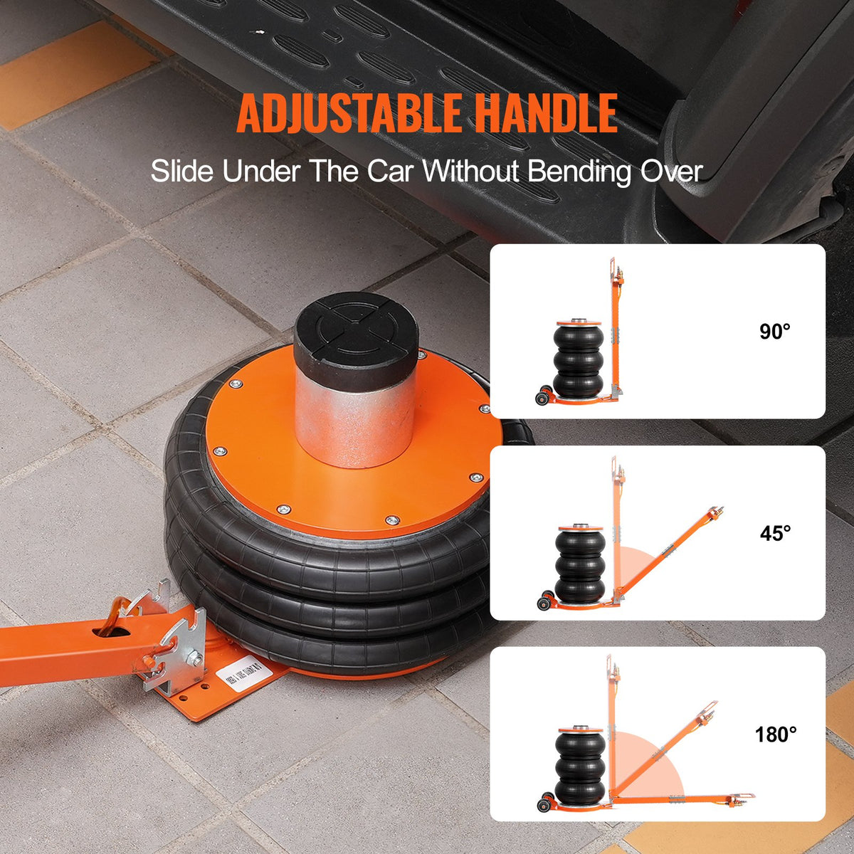 VEVOR Pneumatic Jack, 5 Tonnes / 5000 kg, with Raised Column, Suitable for Light Vehicles