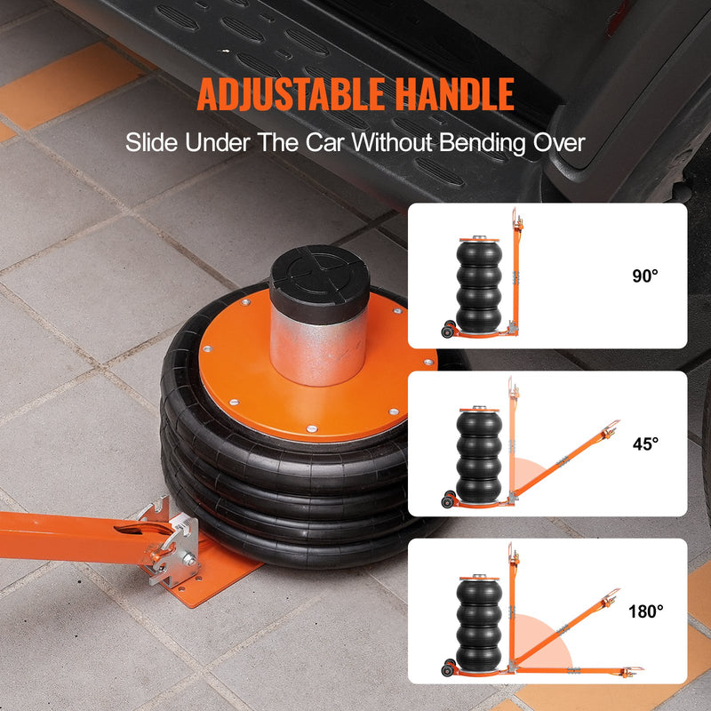 VEVOR pneimatiskais domkrats, 6 tonnas / 6000 kg, ar paaugstinātu kolonnu, piemērots vieglajām automašīnām