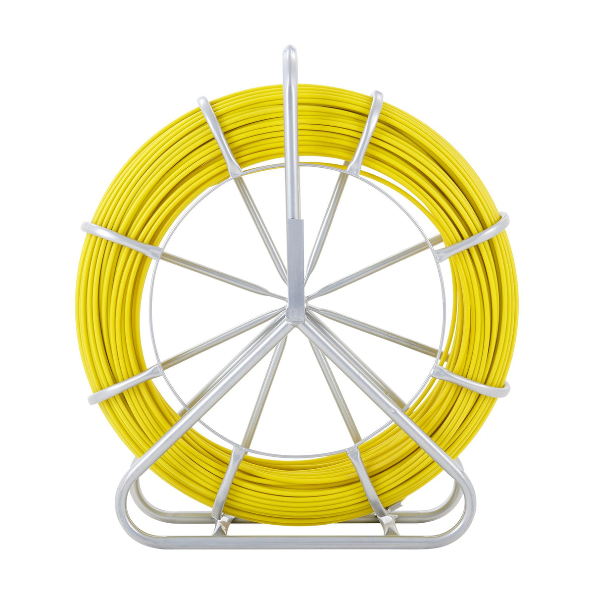 VEVOR Fibreglass Cable Tape 130 m 6 mm with Steel Spool Stand and 3 Pulling Heads