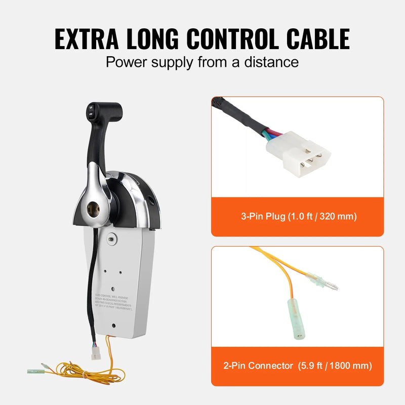 Augšpusē montējams tālvadības gāzes rokturis Mercury 2T motoram
