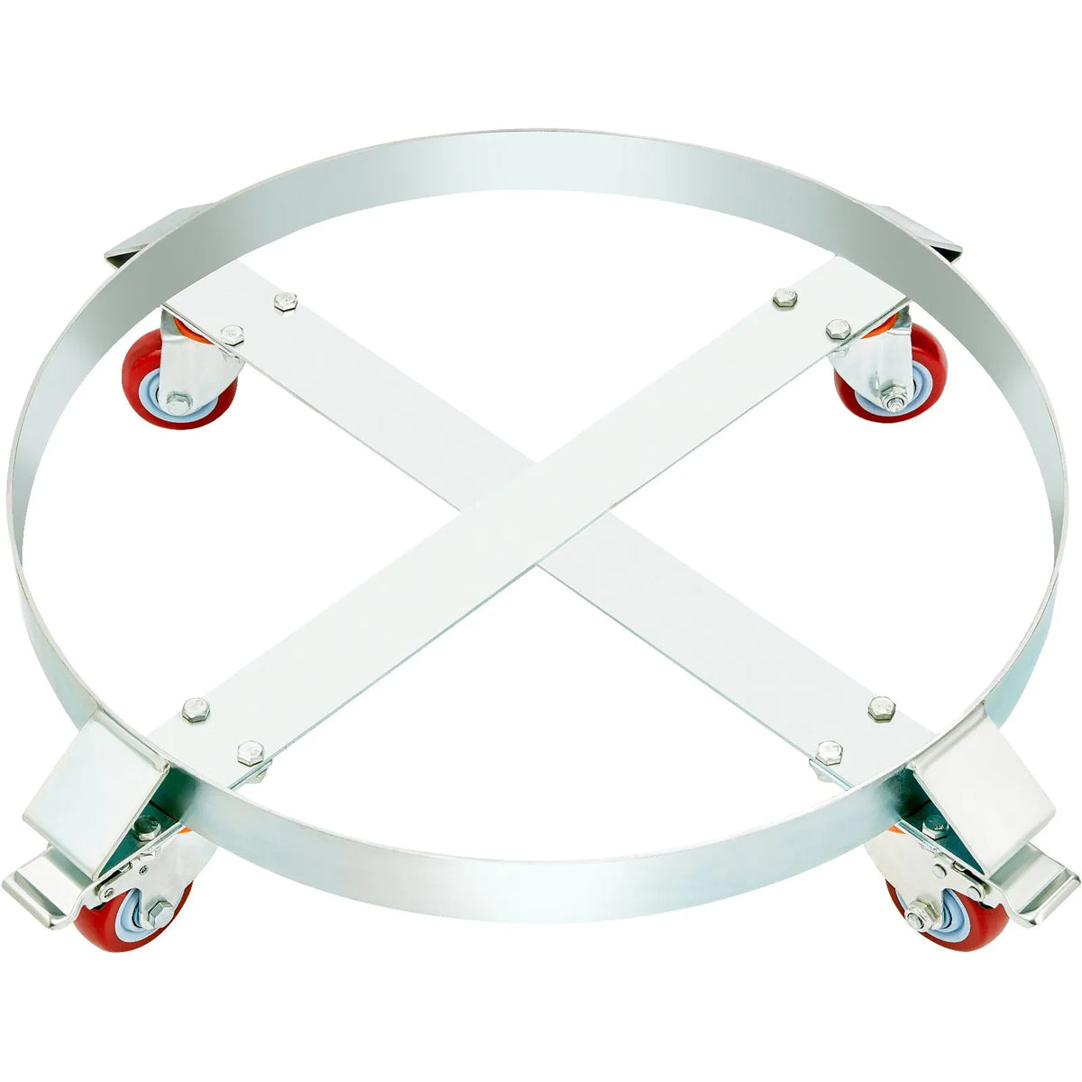 VEVOR 2 pcs Heavy-Duty Drum Handling Platforms 208.2 l with Load Capacity 453.6 kg, Steel Drum Trolley with 4 Swivel Wheels for Drum Transport