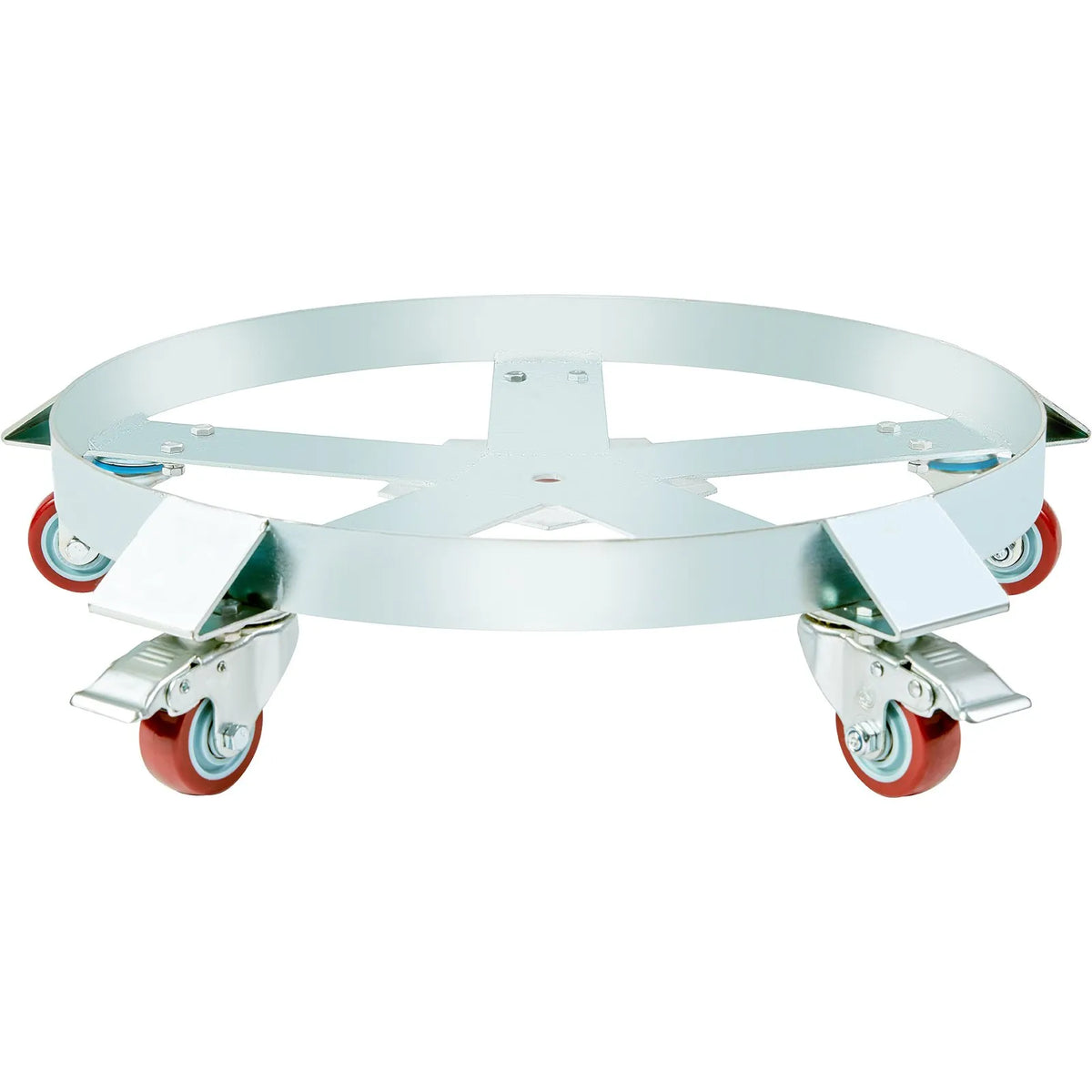 VEVOR Heavy-Duty Drum Dolly, 208.2 L Drums, 567 kg Load Capacity, Steel Drum Transport Platform with 5 Swivel Wheels for Warehouse and Industrial Use
