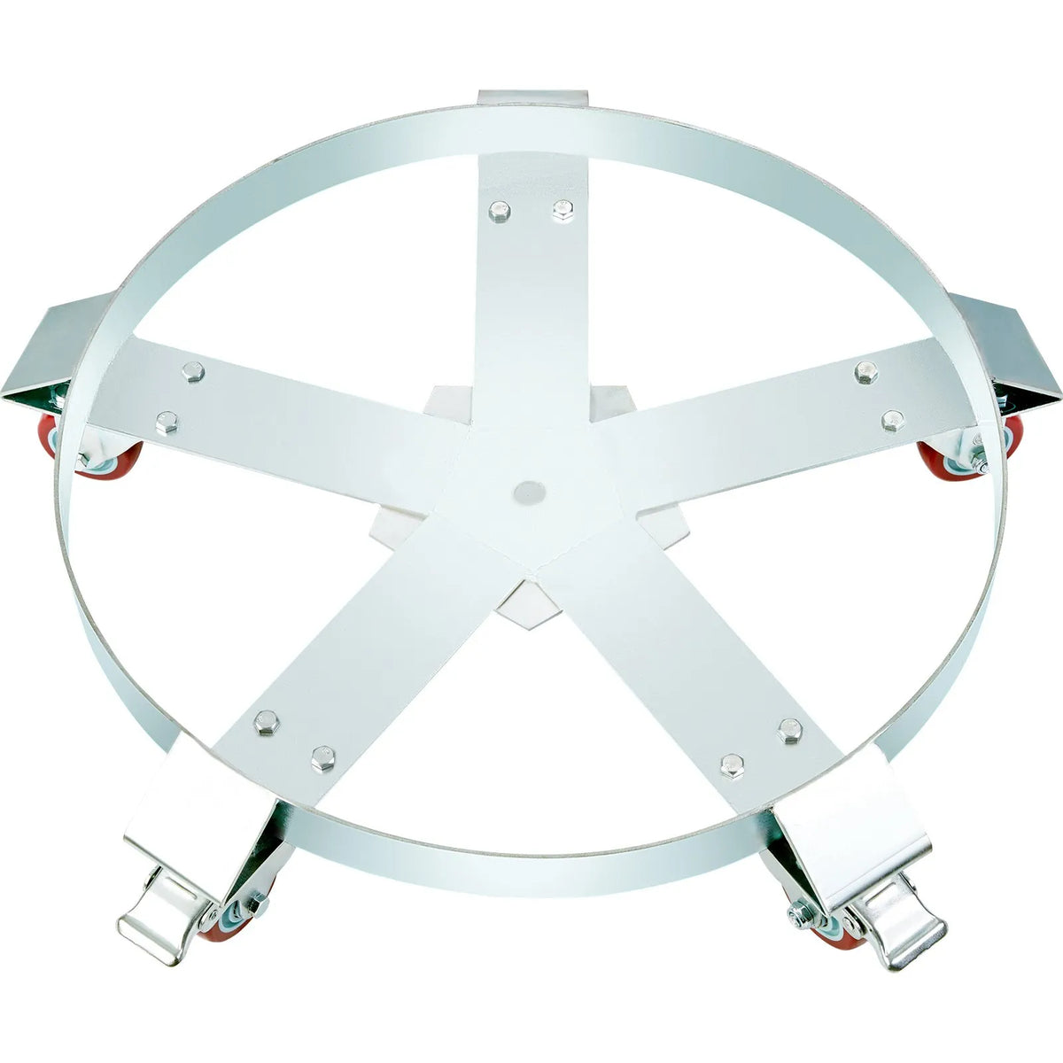 VEVOR Heavy-Duty Drum Dolly, 208.2 L Drums, 567 kg Load Capacity, Steel Drum Transport Platform with 5 Swivel Wheels for Warehouse and Industrial Use