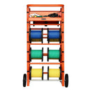 Vadu ruļļu statīvs ar 11 stieņiem - kabeļu turētājs rūpnieciskai un elektropreču tirdzniecības lietošanai