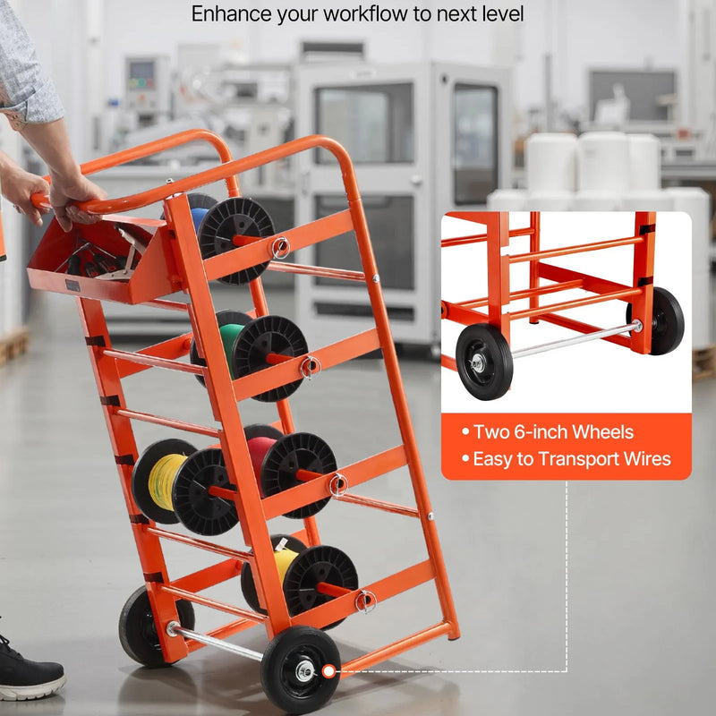 Vadu ruļļu statīvs ar 11 stieņiem - kabeļu turētājs rūpnieciskai un elektropreču tirdzniecības lietošanai