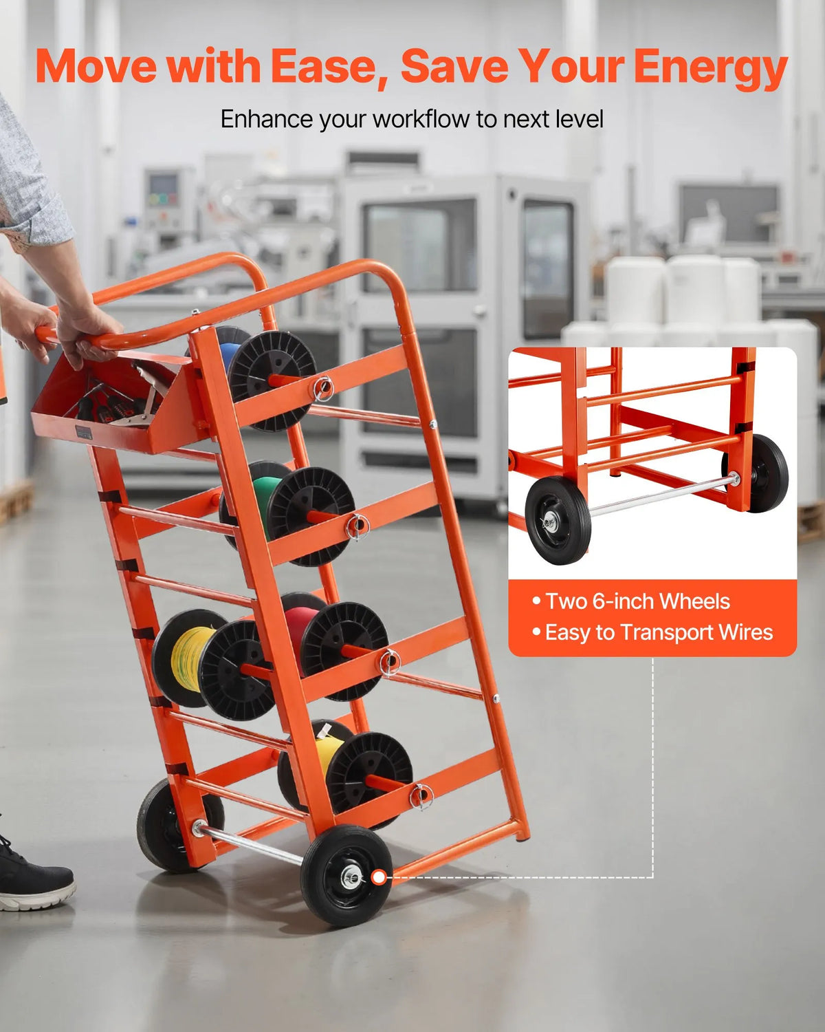 Cable Reel Stand with 11 Bars — Cable Holder for Industrial and Electrical Retail Use