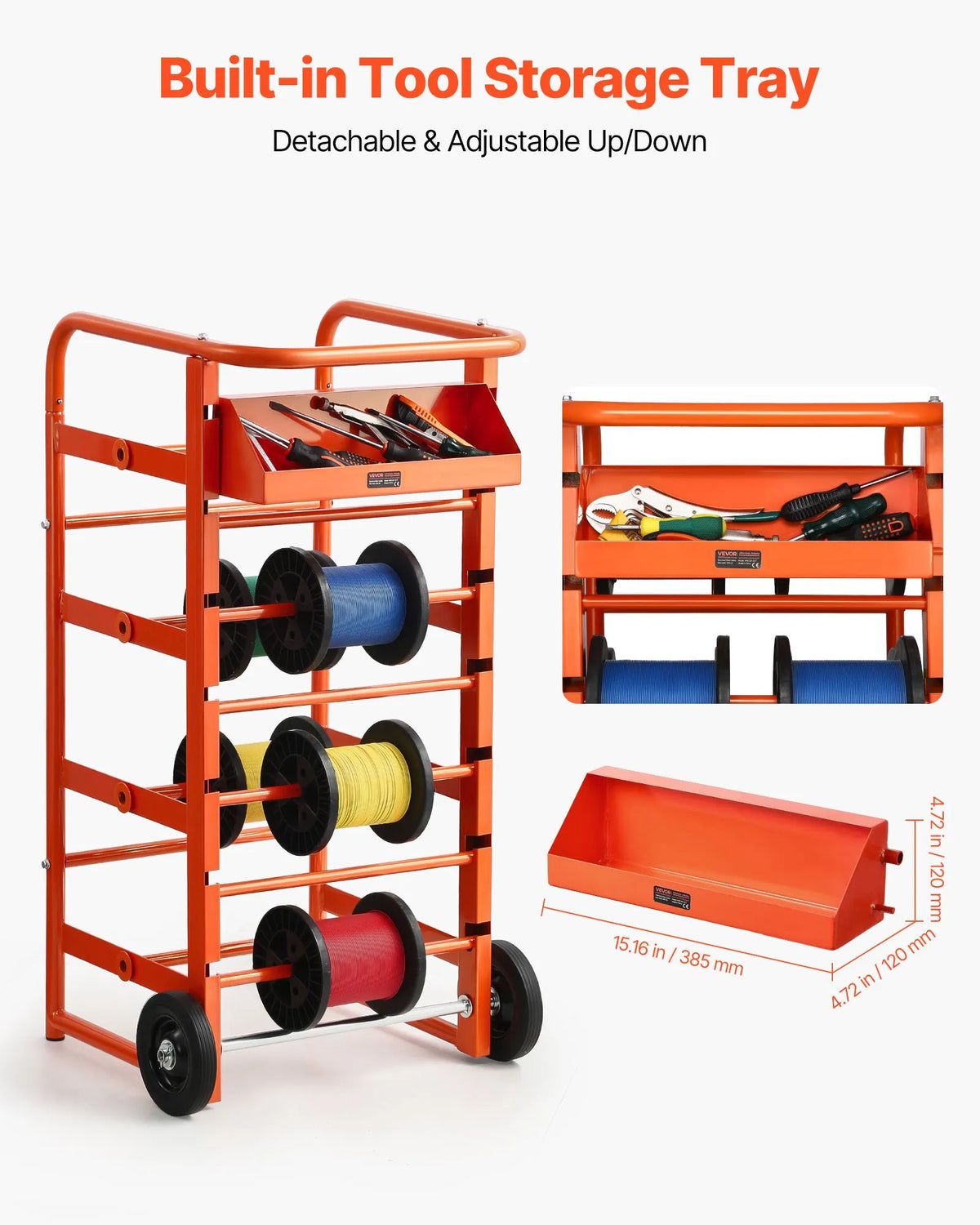Cable Reel Stand with 11 Bars — Cable Holder for Industrial and Electrical Retail Use