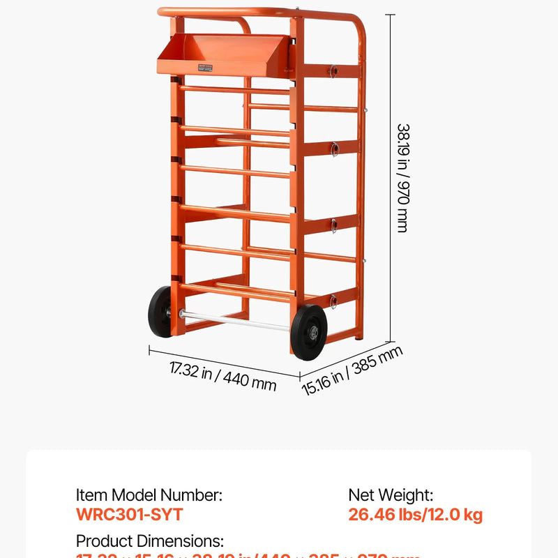 Vadu ruļļu statīvs ar 11 stieņiem - kabeļu turētājs rūpnieciskai un elektropreču tirdzniecības lietošanai