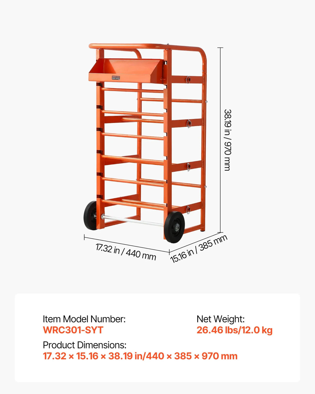Cable Reel Stand with 11 Bars — Cable Holder for Industrial and Electrical Retail Use