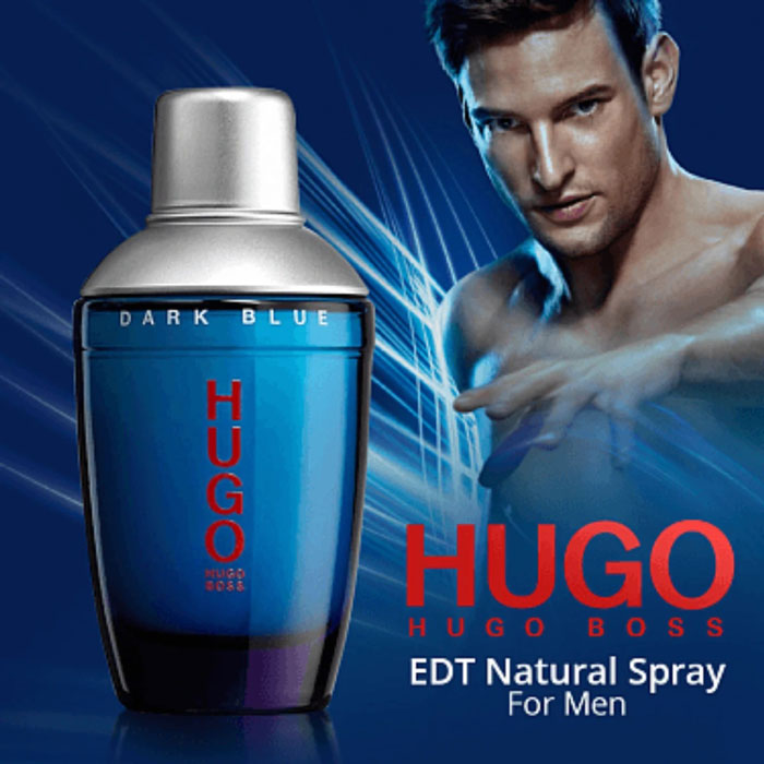 Hugo Boss Dark Blue EDT 75ml – intensīvs un provokatīvs vīriešu aromāts ar citrusaugļu, ingvera un koksnes notīm.