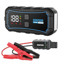 AVAPOW E5 PRO 12 V pārnēsājamais auto akumulatora starteris, 2000 A, 44,4 Wh, līdz 7 L benzīna un 4 L dīzeļdzinējiem, ar USB uzlādi un LED lukturi