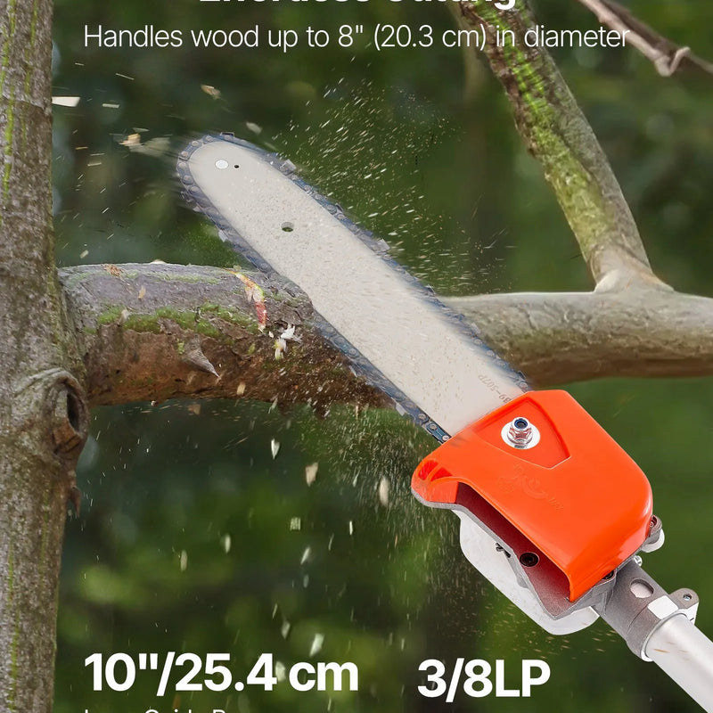 Benzīna teleskopiskais zāģis, 33 cm³ 2-taktu motors, 20,3 cm griešanas sliede, bezvadu koku zaru zāģis ar 850 ml degvielas tvertni, 2,08–3,58 m regulējams garums, jaudīgs motorzāģis zaru apgriešanai