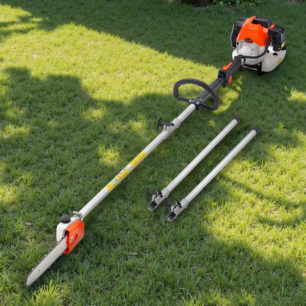 VEVOR petrol telescopic pole saw 33 cm³ with 203 mm bar, 2.08–3.58 m