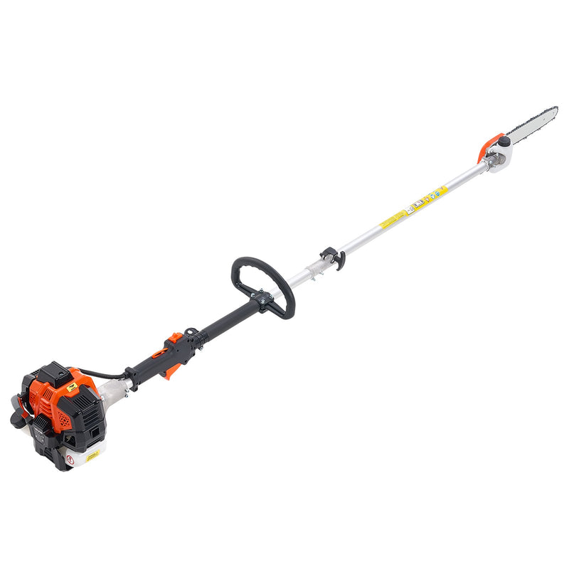 Benzīna teleskopiskais zāģis, 25 cm³ 2-taktu jaudīgs bezvadu zaru zāģis ar 30,5 cm griešanas riepu, 650 ml degvielas tvertni, pagarināms no 2,12 līdz 3,62 m, piemērots koku un zaru apgriešanai