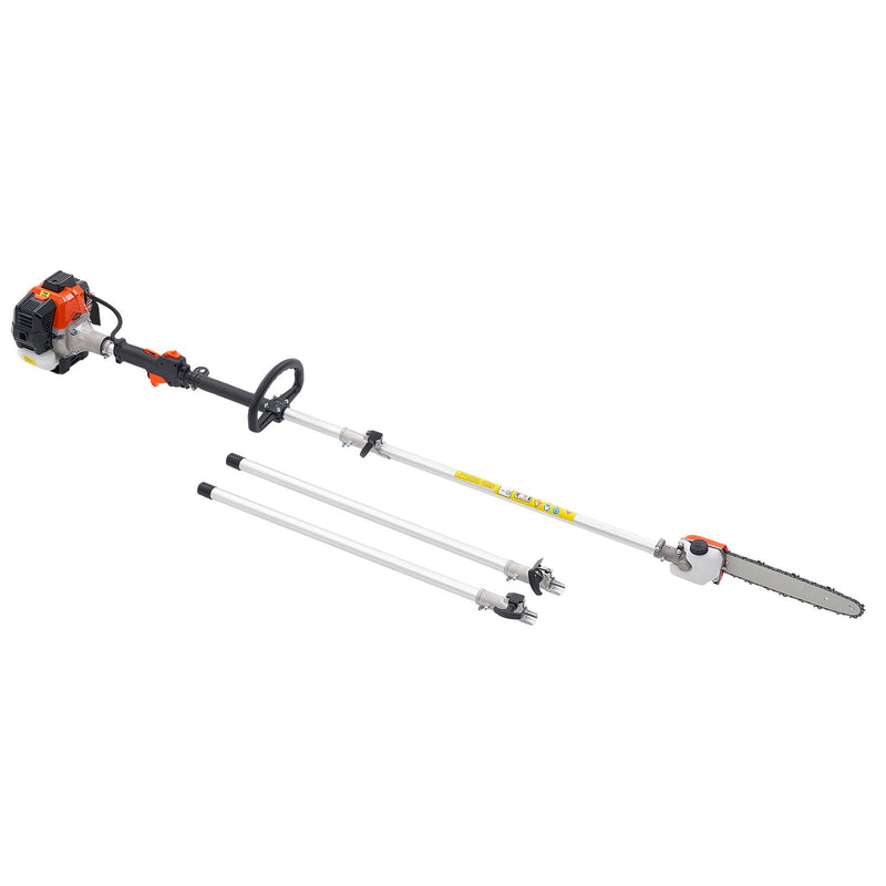 Benzīna teleskopiskais zāģis, 25 cm³ 2-taktu jaudīgs bezvadu zaru zāģis ar 30,5 cm griešanas riepu, 650 ml degvielas tvertni, pagarināms no 2,12 līdz 3,62 m, piemērots koku un zaru apgriešanai