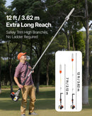 Benzīna teleskopiskais zāģis, 25 cm³ 2-taktu jaudīgs bezvadu zaru zāģis ar 30,5 cm griešanas riepu, 650 ml degvielas tvertni, pagarināms no 2,12 līdz 3,62 m, piemērots koku un zaru apgriešanai