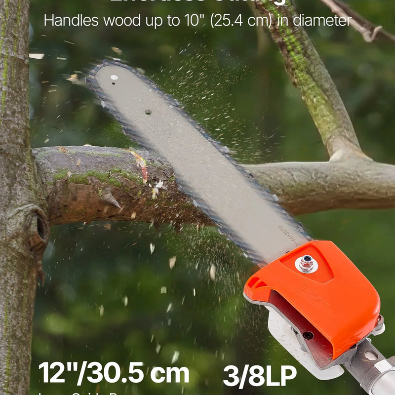 Benzīna teleskopiskais zāģis, 25 cm³ 2-taktu jaudīgs bezvadu zaru zāģis ar 30,5 cm griešanas riepu, 650 ml degvielas tvertni, pagarināms no 2,12 līdz 3,62 m, piemērots koku un zaru apgriešanai