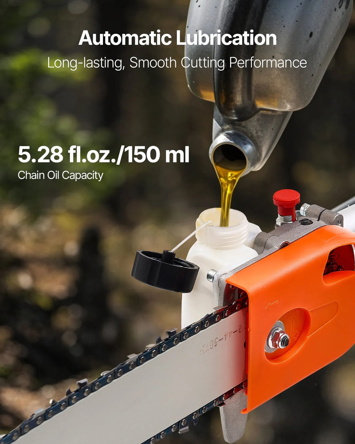 VEVOR Petrol Telescopic Pole Saw 43 cm³ with 305 mm Guide Bar and Rotating Head, 2.16–3.66 m