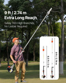 Benzīna teleskopiskais motorzāģis 25 cm³, 2-taktu, ar 20,3 cm griešanas asmeni un 650 ml degvielas tvertni, garums 2–2,74 m, koku un zaru apgriešanai