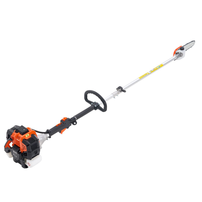Benzīna teleskopiskais zāģis, 33 cm³ 2-taktu bezvadu motorzāģis ar 20,3 cm griešanas asmeni, 850 ml degvielas tvertni, pagarināms no 2 līdz 3,5 m, jaudīgs zāģis koku zaru apgriešanai un kopšanai