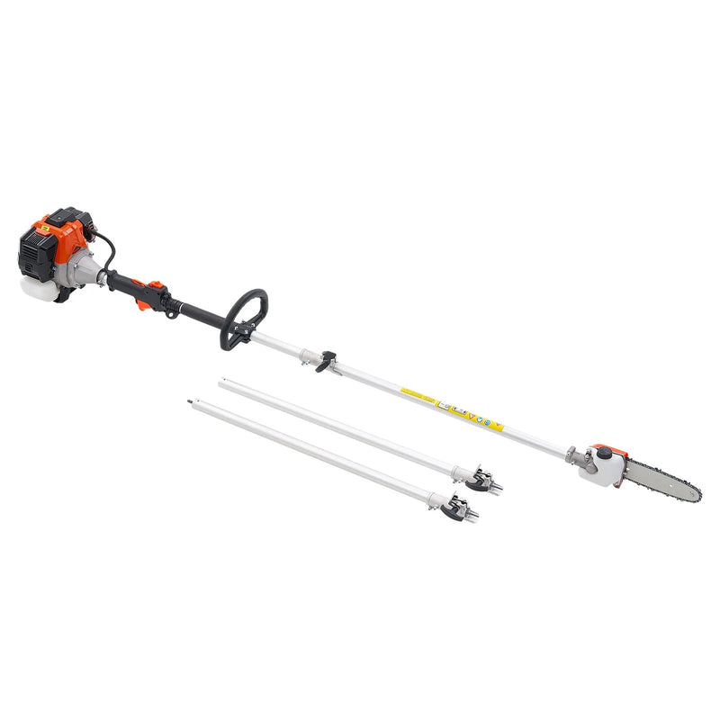 Benzīna teleskopiskais zāģis, 33 cm³ 2-taktu bezvadu motorzāģis ar 20,3 cm griešanas asmeni, 850 ml degvielas tvertni, pagarināms no 2 līdz 3,5 m, jaudīgs zāģis koku zaru apgriešanai un kopšanai