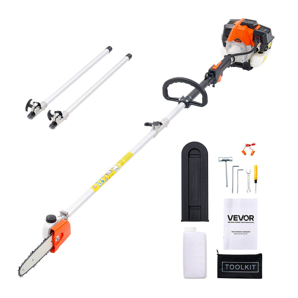 Benzīna teleskopiskais zāģis, 33 cm³ 2-taktu bezvadu motorzāģis ar 20,3 cm griešanas asmeni, 850 ml degvielas tvertni, pagarināms no 2 līdz 3,5 m, jaudīgs zāģis koku zaru apgriešanai un kopšanai
