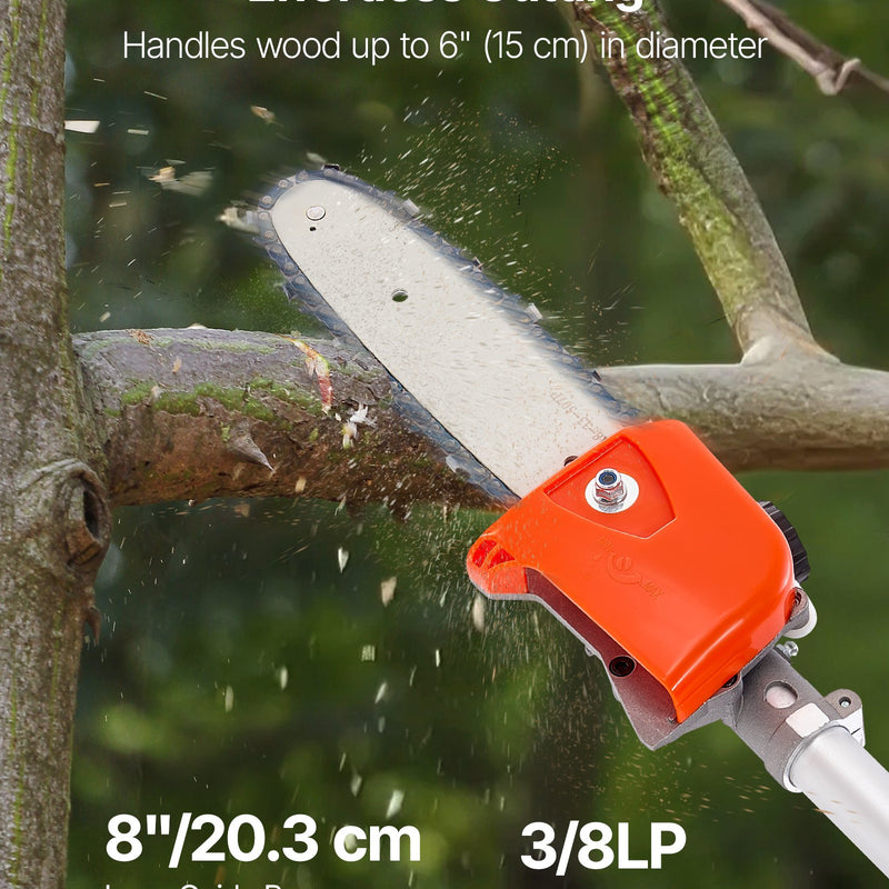 Benzīna teleskopiskais zāģis, 33 cm³ 2-taktu bezvadu motorzāģis ar 20,3 cm griešanas asmeni, 850 ml degvielas tvertni, pagarināms no 2 līdz 3,5 m, jaudīgs zāģis koku zaru apgriešanai un kopšanai