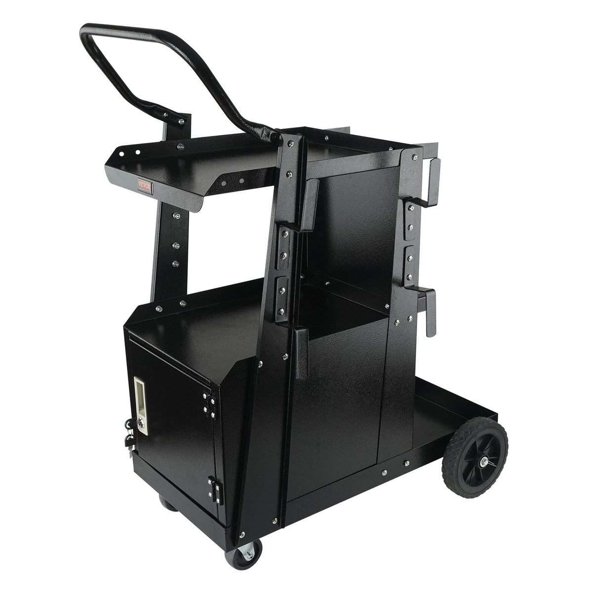 VEVOR Welding Trolley 2-Tier, 120 kg, with Lockable Cabinet and Cylinder Chains