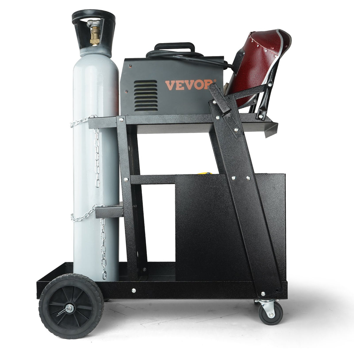 VEVOR Welding Cart 2-Tier with 4 Drawers, 120 kg Capacity, with Cylinder Chains