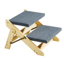 VEVOR 2-in-1 salokāmās koka suņu kāpnes/pakāpieni ar 2 pakāpieniem līdz 50 kg