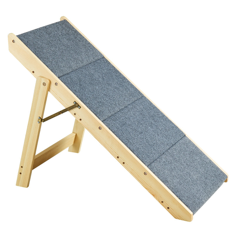 VEVOR Koka mājdzīvnieku kāpnes/pakāpieni ar 4 pakāpieniem, 2-in-1 salokāmas suņu kāpnes, līdz 68 kg